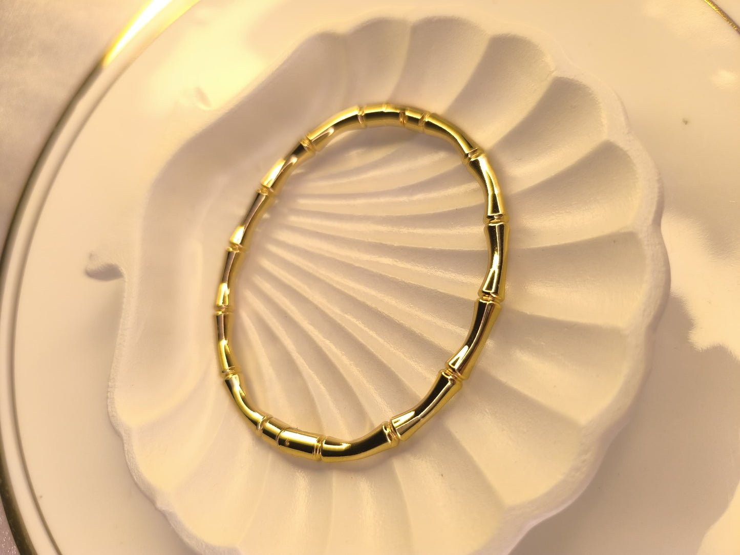 Golden Bamboo Link Bracelet
