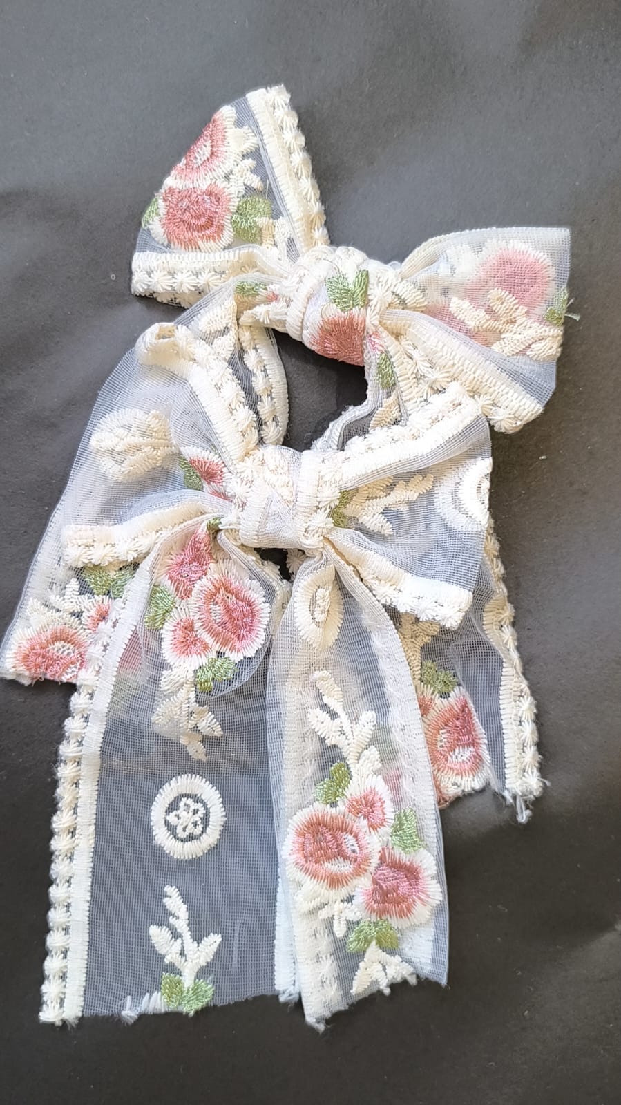 Vintage Flower Bloom Lace Bow Clip