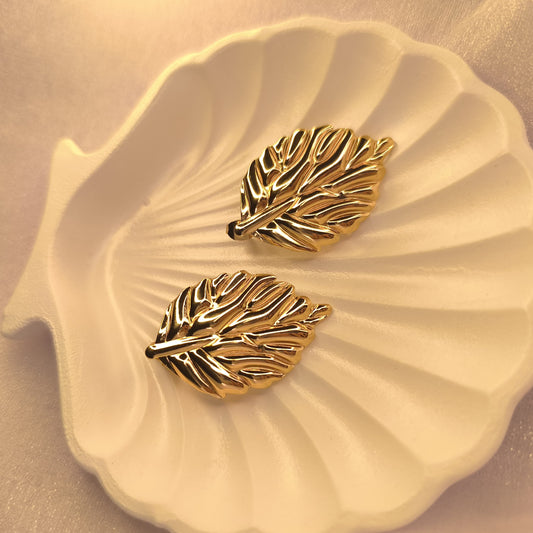 Golden Grove Studs – Leafy Luxe Finish