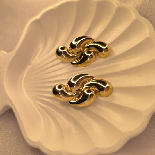 Molten Swirl Studs – Bold Gold Statement