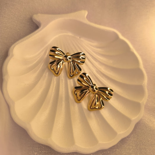 Bella Bow Studs – Feminine, Flirty, and Gold