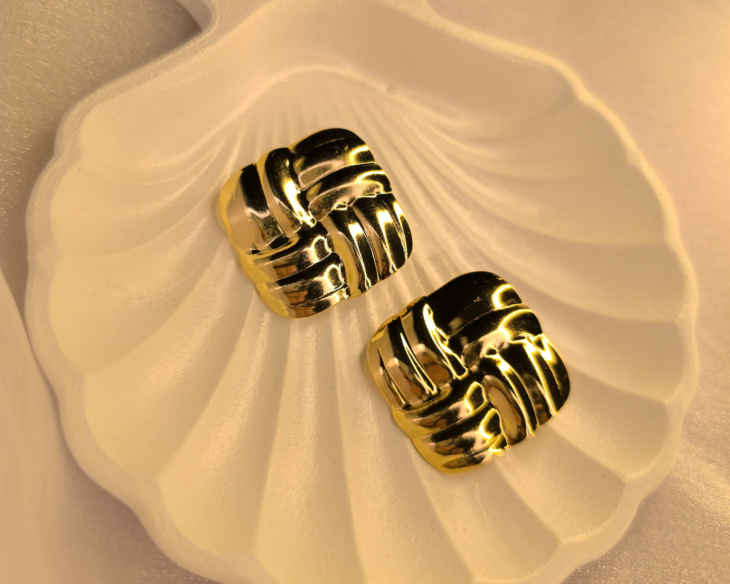 Rhea Retro Studs – Bold. Textured. Timeless.