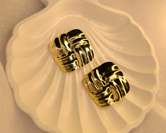 Rhea Retro Studs – Bold. Textured. Timeless.