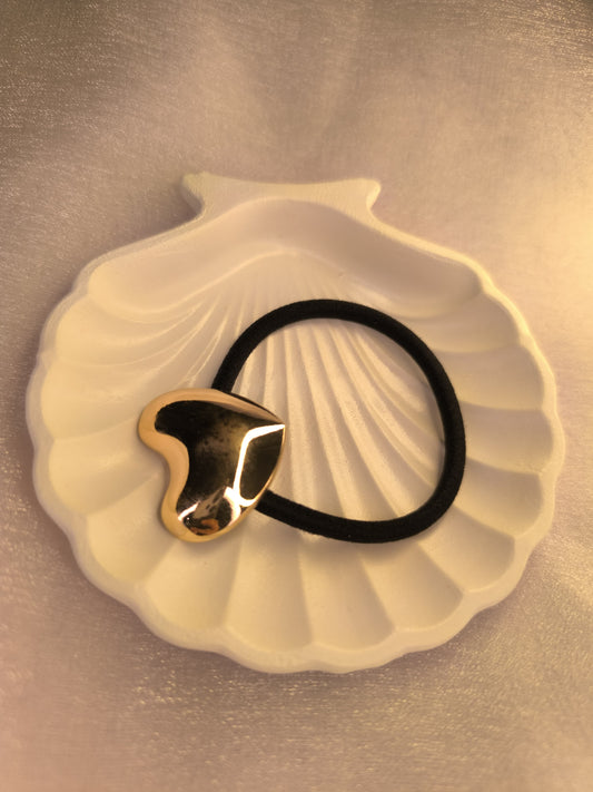 Liquid Love Hair Tie – Asymmetrical Gold Heart
