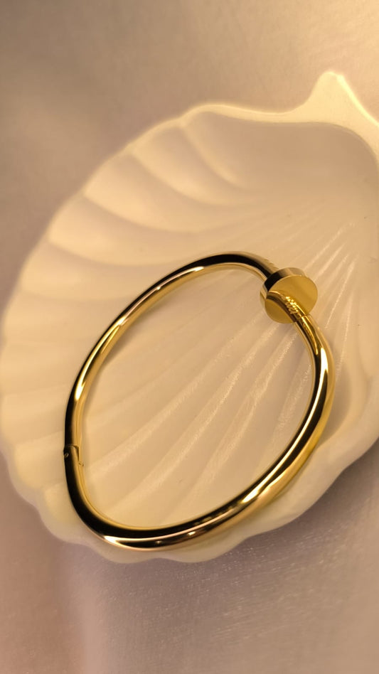 Nail’d It Gold Cuff – Bold Minimalist Edition