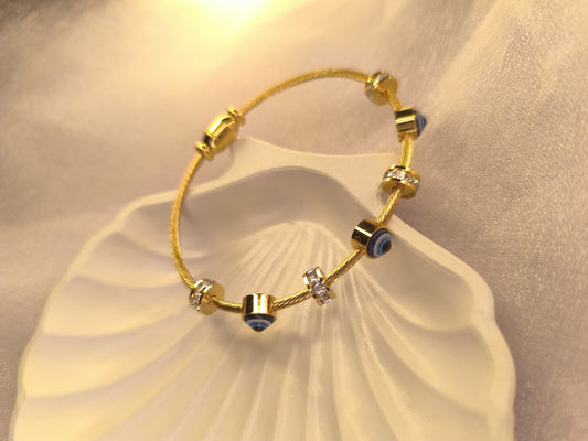 Charm Shield Bracelet – Evil Eye Edition