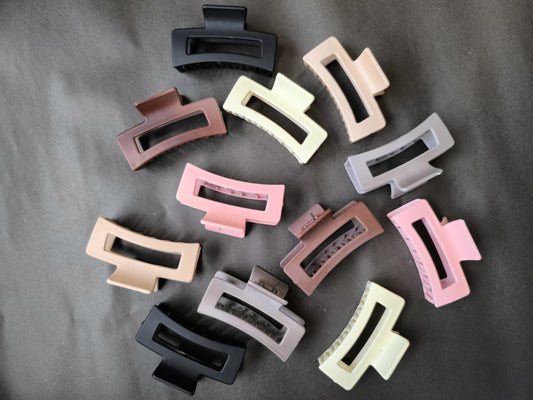 Soft Matte Block Claw Clips – Neutral Bae