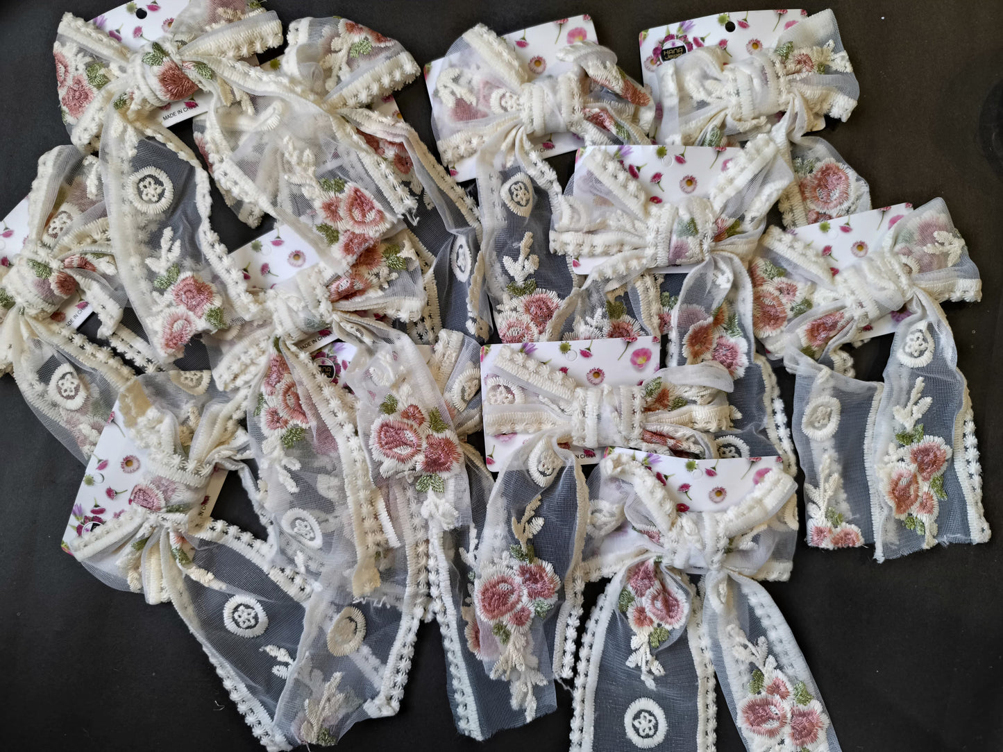 Vintage Flower Bloom Lace Bow Clip